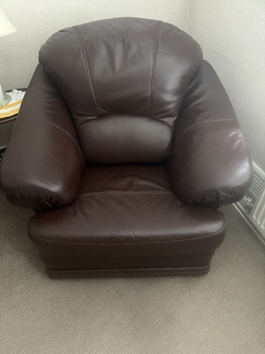 Brown leather piece suite - brown, 2