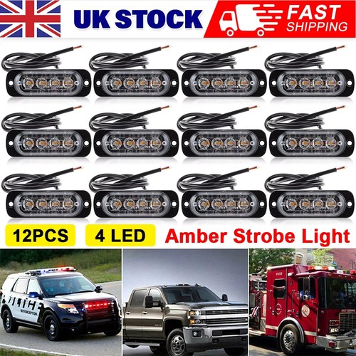12x 4led amber recovery strobe - amber,