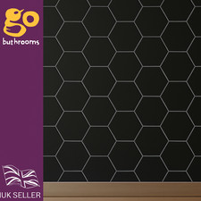 Hexagonal Black Porcelain Wall