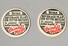 Milk Bottle Tops UK New X2 Waxed Cardboard Unused Vintage 1940-1950's Caps