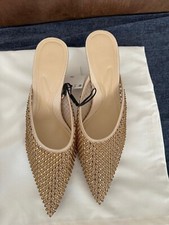 Zara Vynil Mesh Heeled Mules