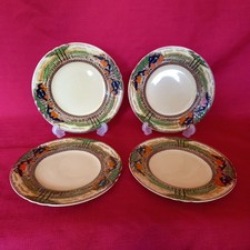 ART DECO MYOTT, 'COUNTRYSIDE' SET OF FOUR TEA PLATES