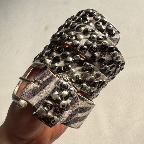 Vintage studded leather belt - studded,