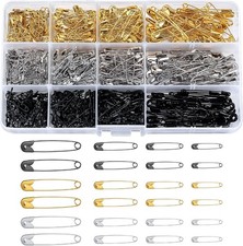 540 Pcs Safety Pins Assorted, Clothes Safety Pins Small Medium Large Size for A