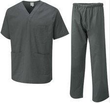 Grey Scrub Set Tunic Top &