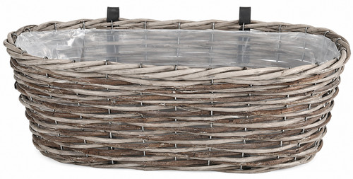 Wicker hanging fence planter - hanging,