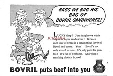 BOVRIL Beef Extract Drink 'Bags We Bag...' ADVERT Small 1950s Print Ad 162/39