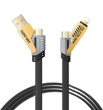 VEN-DENS 4 in 1 Gold Plated Heavy Duty 65W Cable for iPhone + Type-C  Devices