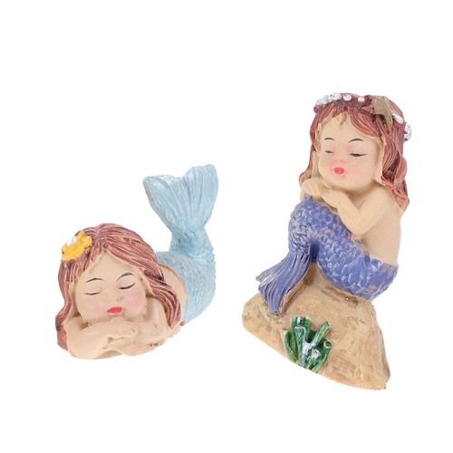 2pcs resin mermaid aquarium - mermaid,