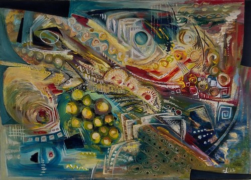 Original acrylic abstract - acrylic,