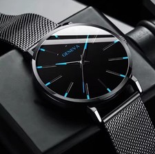 Gents Geneva steel mesh sleek
