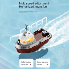 Remote Control Boat 2.4GHZ 1:32 Waterproof Mini Tugboat With Lights  FWNX BIFJ