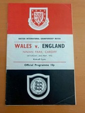 Wales v England Programme May 1972. Home Internationals. Ninian Park Cardiff.