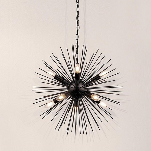 Matte black retro chandelier - matte,