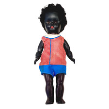 VINTAGE PEDIGREE DELITE PLASTIC BLACK DOLL 14" JOINTED (NE)