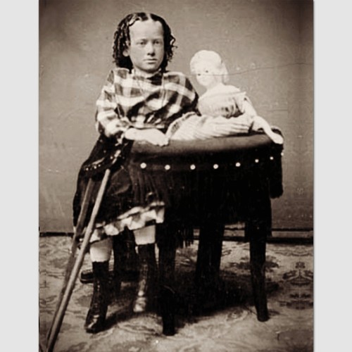 Antique photo handicapped - handicapped, girl