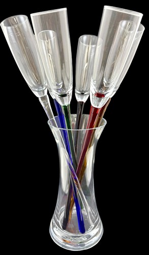 Hand blown colored - colored, stem
