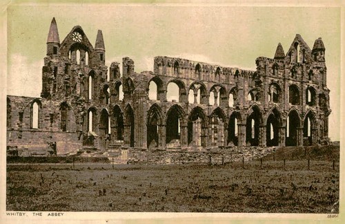 Vintage postcard whitby - whitby, abbey