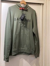 BALMAIN LOGO GREEN HOODIE SIZE