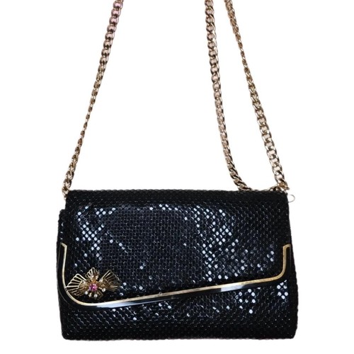 Vintage black metal mesh - black,
