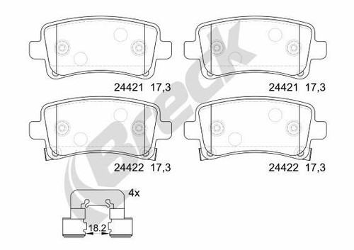 Brake pad set disc - set,,