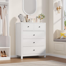 Modern White 5-Drawer Dresser