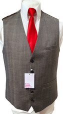 Taylor & Wright Mens Waistcoat size M Chest 42R Neutral plaid check