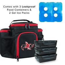 Meal Prep Insulated Lunch Bag Gym Meal Prep Bag with 3 Containers and 2 Gel Pack