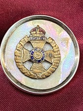 Lovely WW1/WW2 Rifle Brigade Silver Enamel Sweetheart Brooch w/fixing