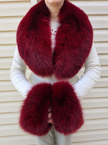 Vintage burgundy fox fur - vintage,