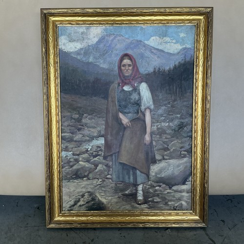 Vintage framed oil - framed, painting