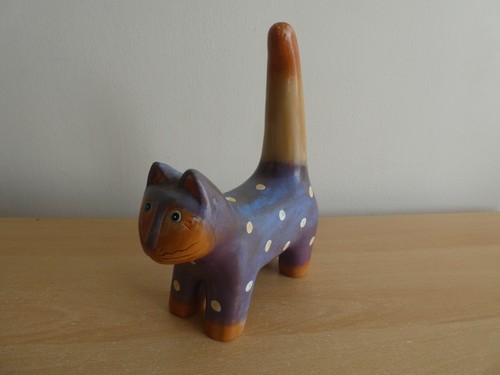 Studio pottery cat - pottery, figure