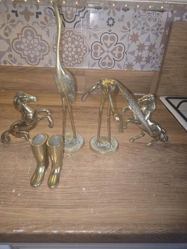 Mixed brass animal figurines - brass,