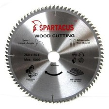 Spartacus Wood Cutting Saw Blade 250 mm x 80 Teeth x 30mm Dewalt DW713XPS DW716