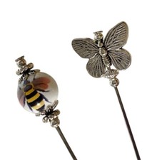 Butterfly bee hat pins - butterfly,
