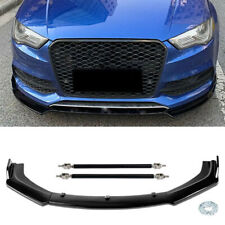 For Audi A3 S-Line S3 8V Front Bumper Lip Kit Splitter Spoiler Glossy&Stud Rods