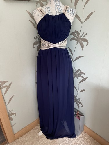 Full length navy pleated - full,