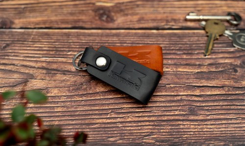 Kawasaki leather keyring - kawasaki,