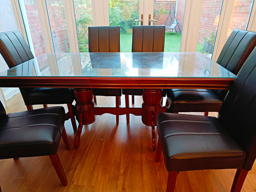 Piece rectangular glass top - 7-piece,