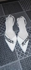Ivory Kitten Heel Satin Wedding Shoes Size 7