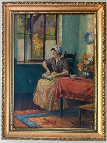 Antique oil painting - oil,