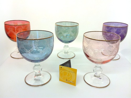 Set cups glass stripes - glass,