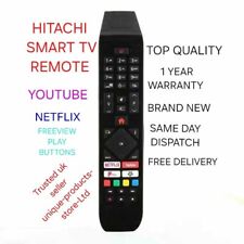 NEW GENUINE REMOTE RC43141 FOR HITACHI SMART LED TV-YOUTUBE-NETFLIX-F PLAY 