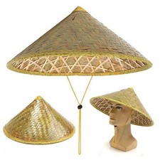 Bamboo Cone Sun Hat Asian Vietnamese Coolie Sunshade Farmer Fishing Straw Hat