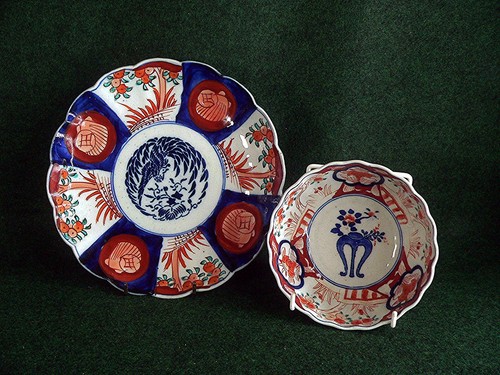 Pair imari scalloped - 8.5",