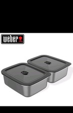 Weber Works Prep Containers Stainless Steel Food Storage Boxes BBQ  RRP £69.99