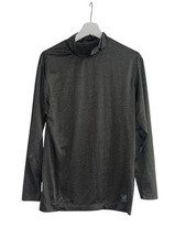 Nike Pro Combat Dri-FIT Mock Neck Grey Long Sleeve Compression Shirt Top Size S