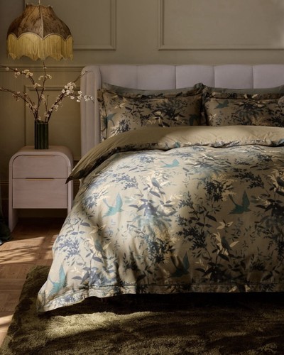 Next green floral - floral, sateen