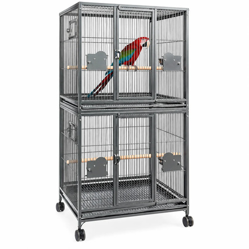 Double large parrot cage black - parrot,