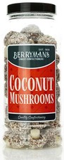 Coconut Mushrooms Retro Sweets Gift Jar by Berrymans Sweet Shop